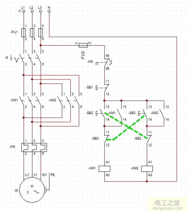 三相交流電動機正反轉互鎖電路的分析